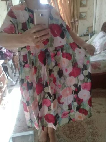 Customer photo review of Bohemian floral Long dress half sleeve Cinched Maxi summer Dresses