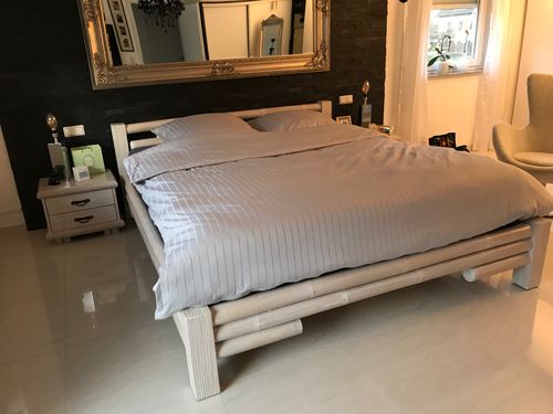 Customer photo review of Bambusbett TABANAN weiß