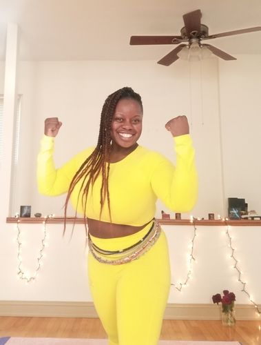 Customer photo review of (PRE-ORDER) YELLOW GODDESS FIT LEGGINGS