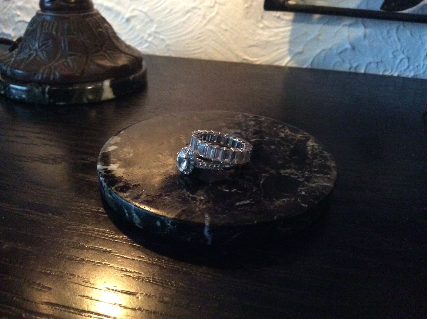 Customer photo review of Louily Eternity 5 Ct Emerald Cut Women's Wedding Band In Sterling Silver