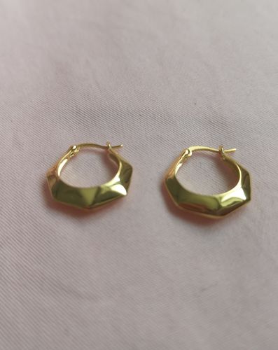 Customer photo review of Trendy Huggie Earrings Gold Vermeil