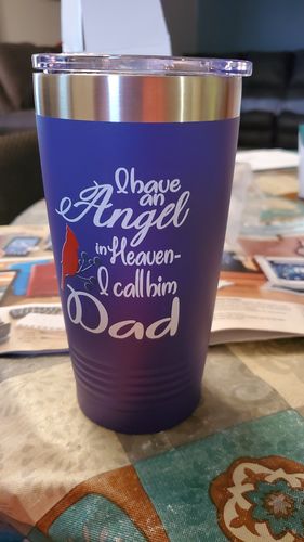 Customer photo review of I Have An Angel Personalized Color Printed Tumbler