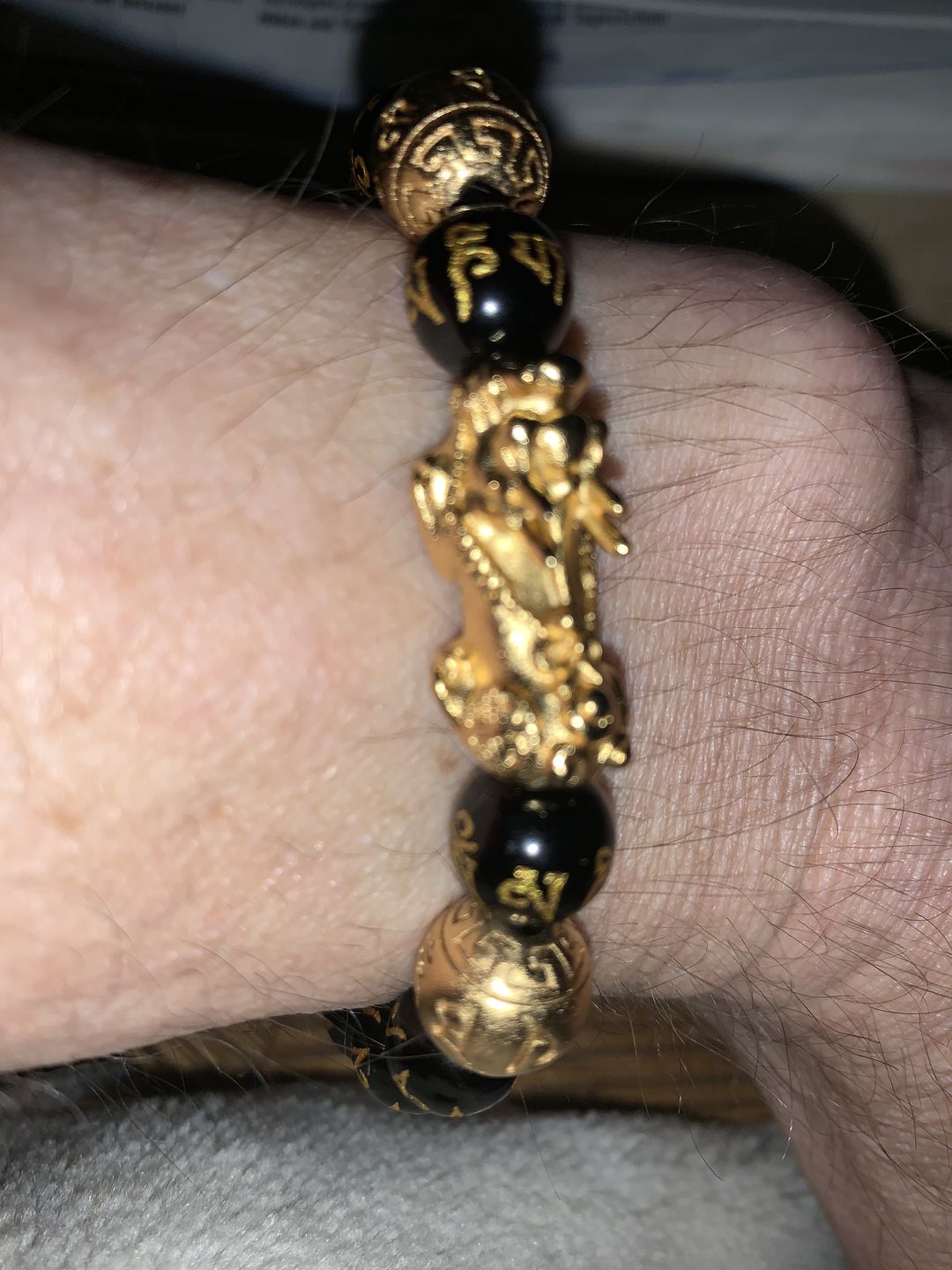 Customer photo review of Feng Shui Schwarzes Obsidian Glücks Armband