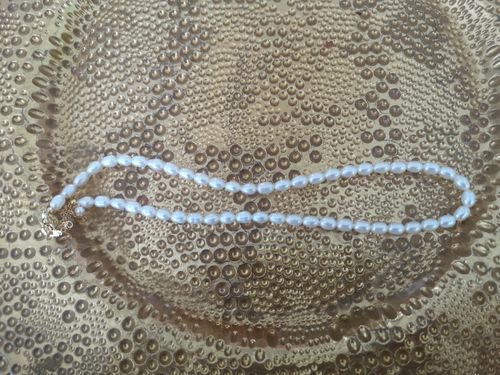 Customer photo review of Rice Pearl Choker Necklace Bracelet Set