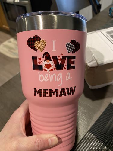 Customer photo review of I Love Being Personalized Color Printed Tumbler