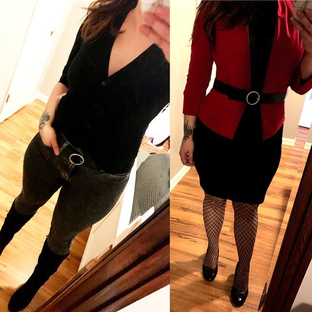 Customer photo review of Sempre - Black Vachetta Leather Waist Belt with Circular Buckle