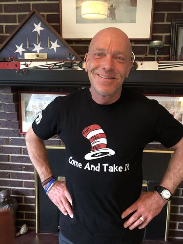 Customer photo review of Come And Take It Cat Mens Apparel