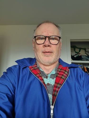 Customer photo review of Mens Classic Harrington Jacket - Royal Blue