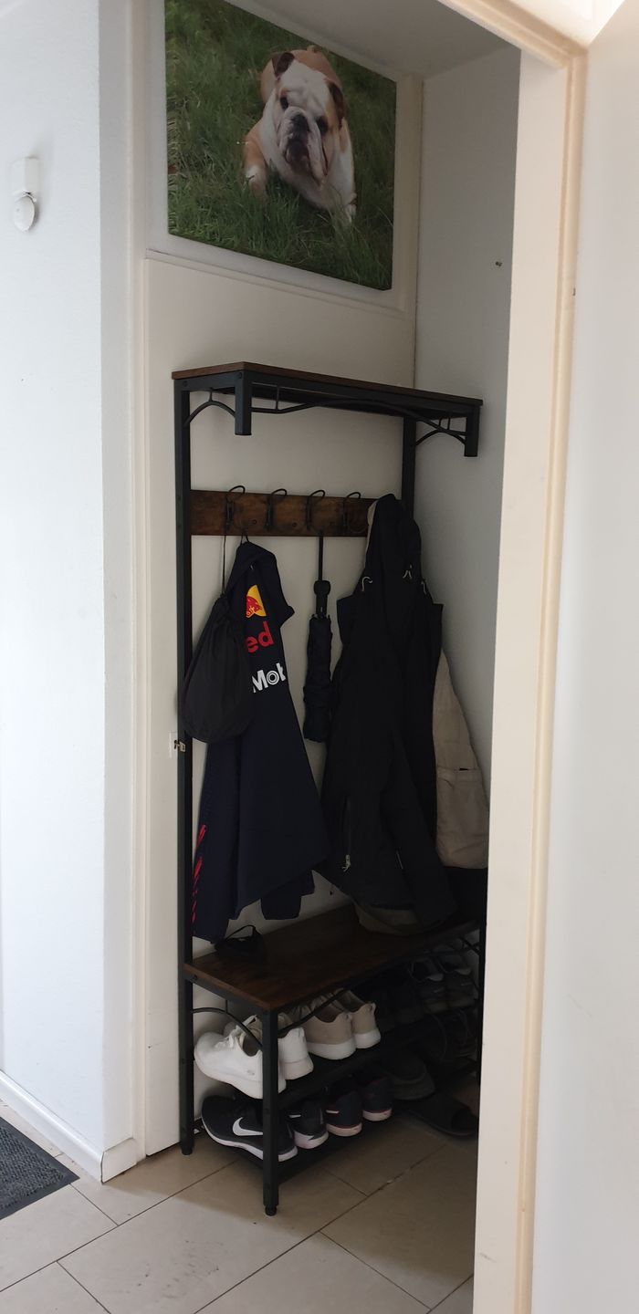 Customer photo review of Garderoberek Industrieel Design | Houtlook en Staal | 80x30x179cm