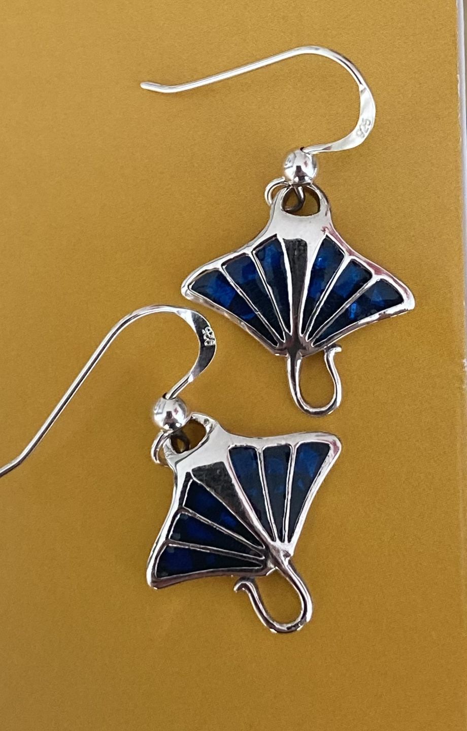 Customer photo review of Peter Stone 925 Real Silver Manta Ray Earrings