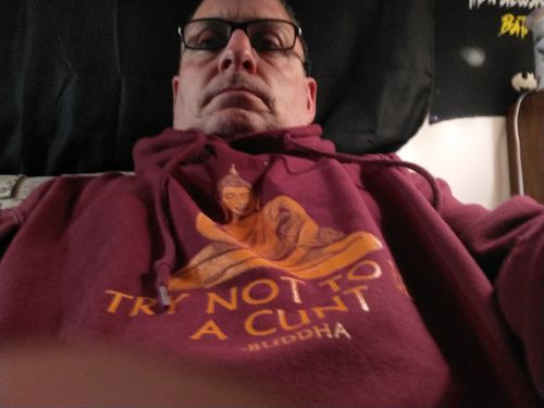 Customer photo review of Buddha Cunt Hoodie