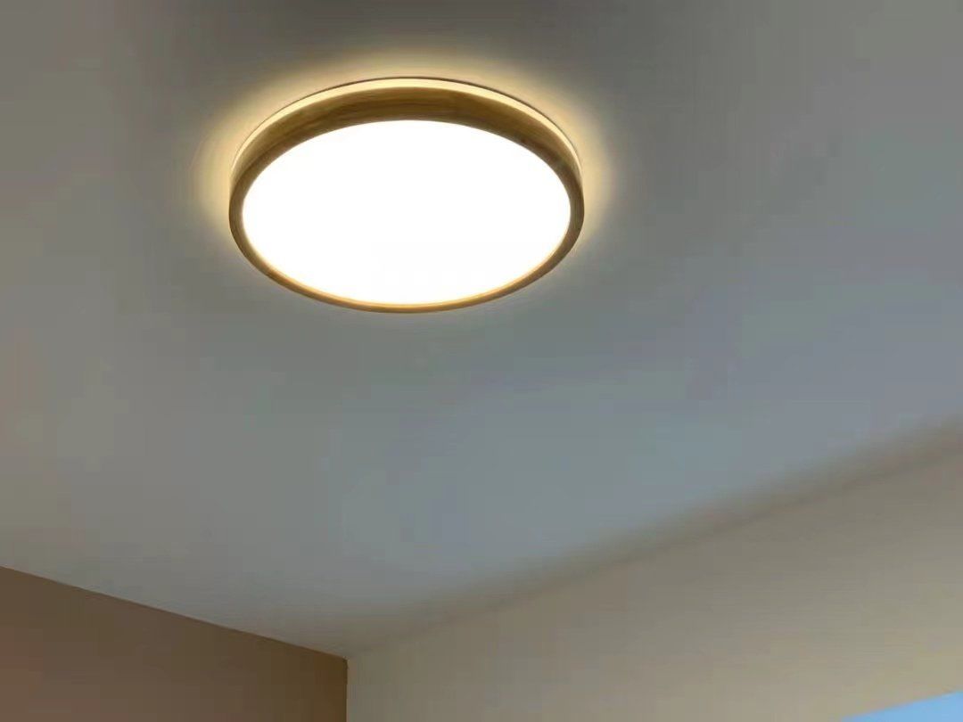 Customer photo review of Scandinavian Wood LED Flush Mount Light