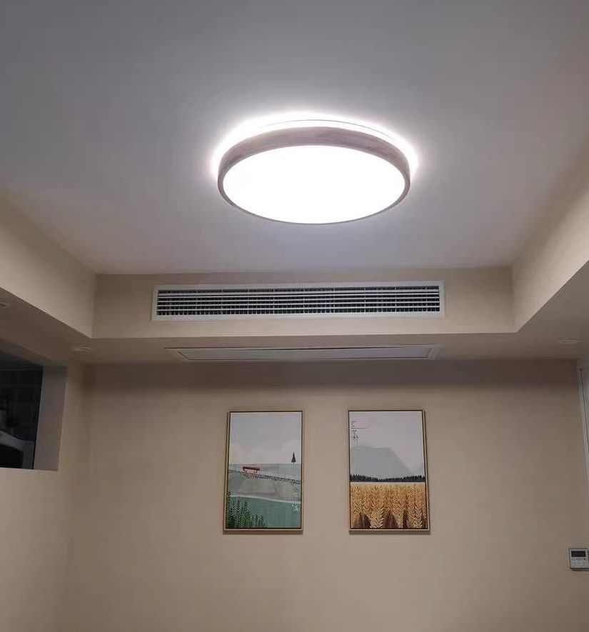 Customer photo review of Scandinavian Wood LED Flush Mount Light