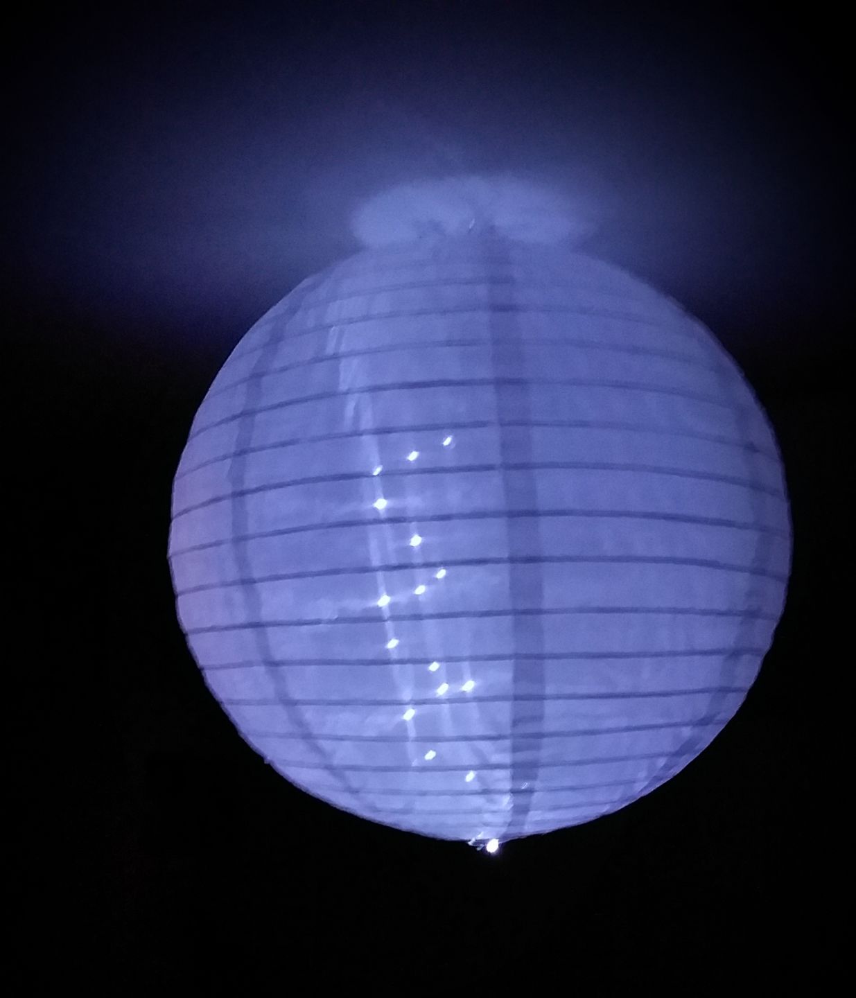 Customer photo review of 16" White Shimmering Nylon Lantern, Even Ribbing, Durable, Hanging