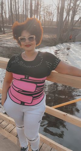 Customer photo review of Copy of Lux Latex Double Belt - Rose