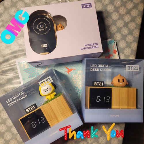 BT21 X ROYCHE BABY LED DIGITAL DESK CLOCK