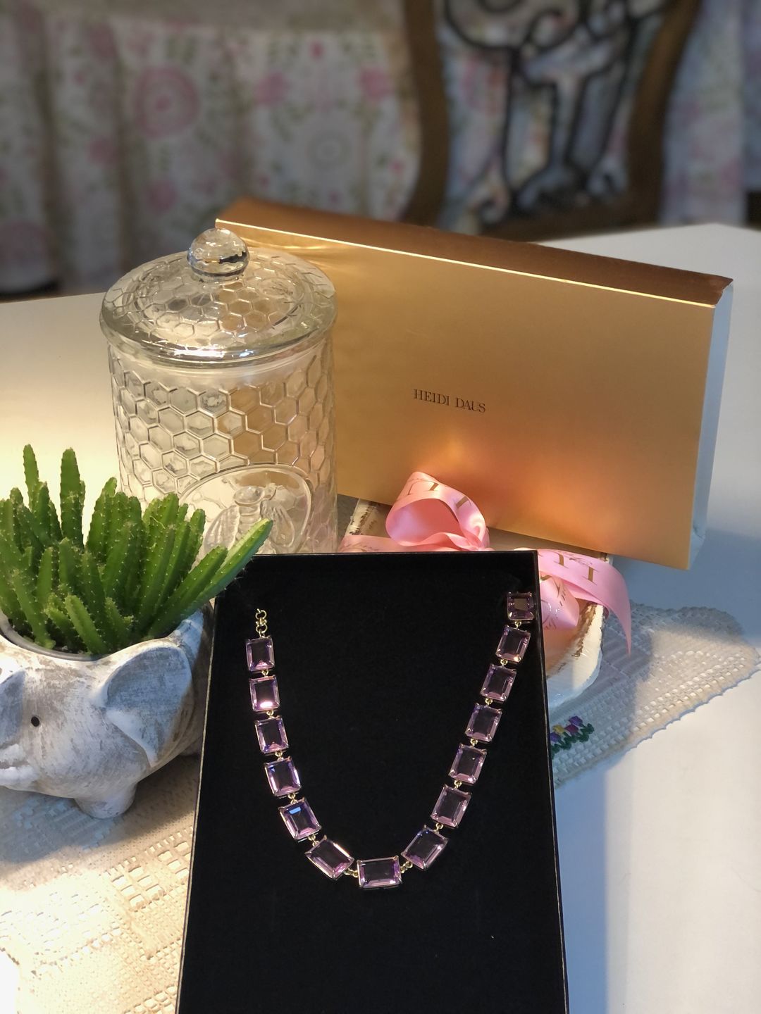 Customer photo review of HEIDI DAUS®"The Devil Wears Heidi" Crystal Petite Necklace