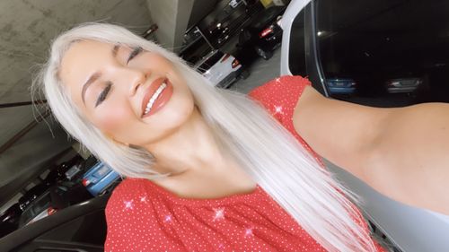 Customer photo review of Full Shine PU Seamless Clip in Extensions 100% Remy Human Hair 8 Pieces White Blonde (#1000)