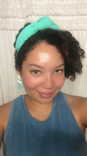 Customer photo review of *PRE-ORDER* AQUA NEOPRENE KNOTTED HEADBAND