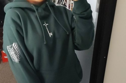Customer photo review of AOT Alpine Green Hoodie