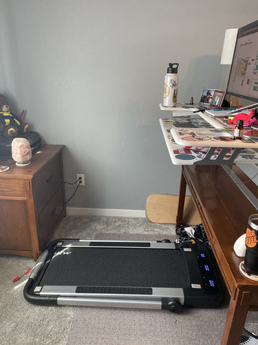 Customer photo review of Murtisol 2 in 1 Folding Treadmill, 1.5HP Under Desk Electric Treadmill, Portable Walking Machine for Home, Office & Gym