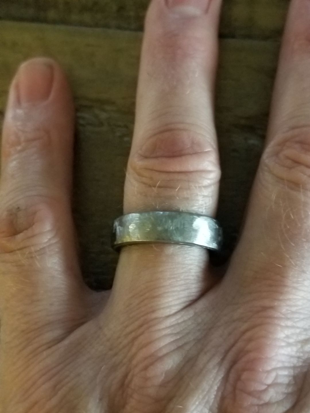 Customer photo review of Hammered Titanium and Ironwood
