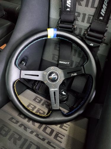 Customer photo review of 14" (340mm) Greddy Style Leather Steering Wheel