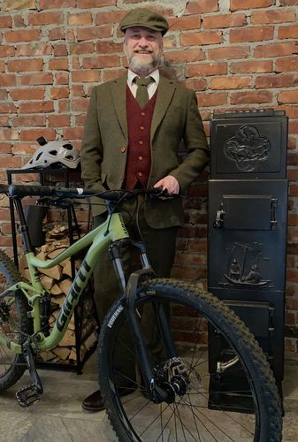 Customer photo review of Olive Green Check Tweed 3 Piece Suit