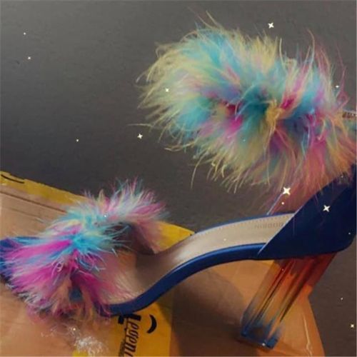 Customer photo review of Kafa™ Colorful Stylish Furry Fur Heels High-end Shoes