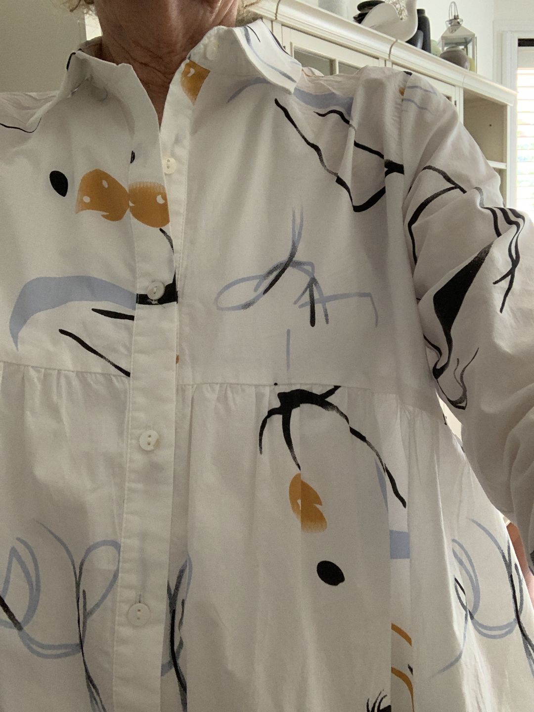 Customer photo review of Plus Size - Printed Single Breasted Polo Collar Shirt