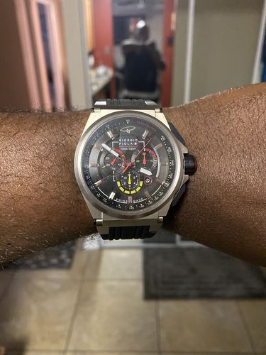 Customer photo review of Strat-3 - Black Titanium Swiss Sport Chrono Watch