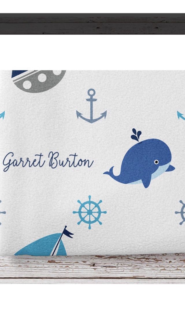 Customer photo review of Nautical Fleece Personalized Baby Boy Blanket