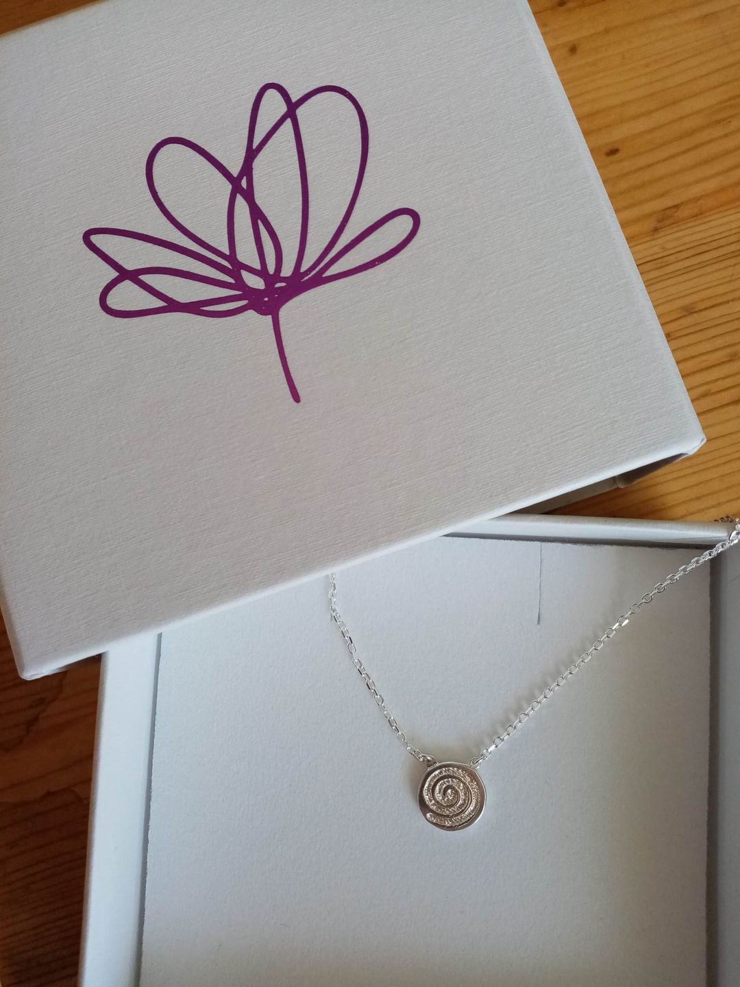 Customer photo review of Celtic Spiral Silver Necklace (Symbolising Joy, Energy and Life)