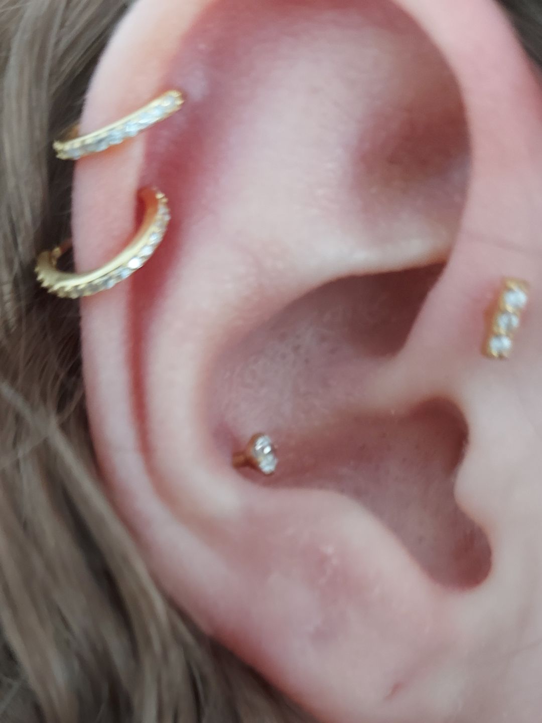 Customer photo review of Fine Seamless Pavé Hoop