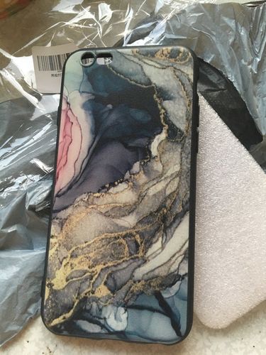 Customer photo review of Watercolor Marble Pattern 1 iPhone Case