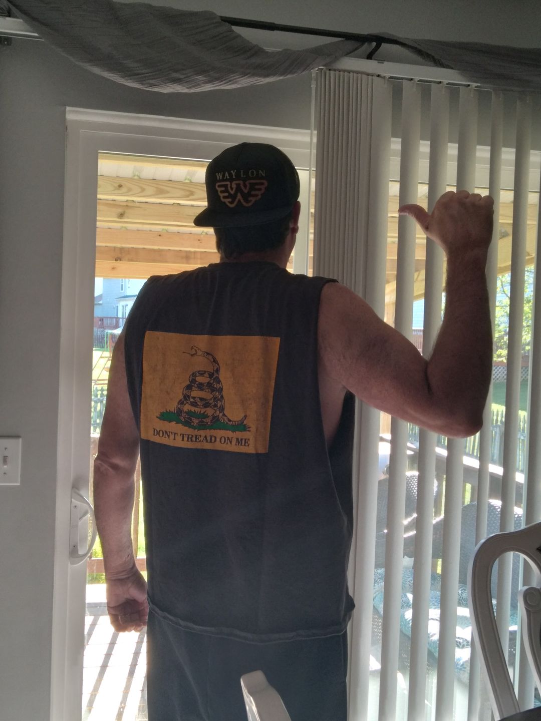 Customer photo review of Waylon Jennings Distressed Flying W Trucker Hat - Black