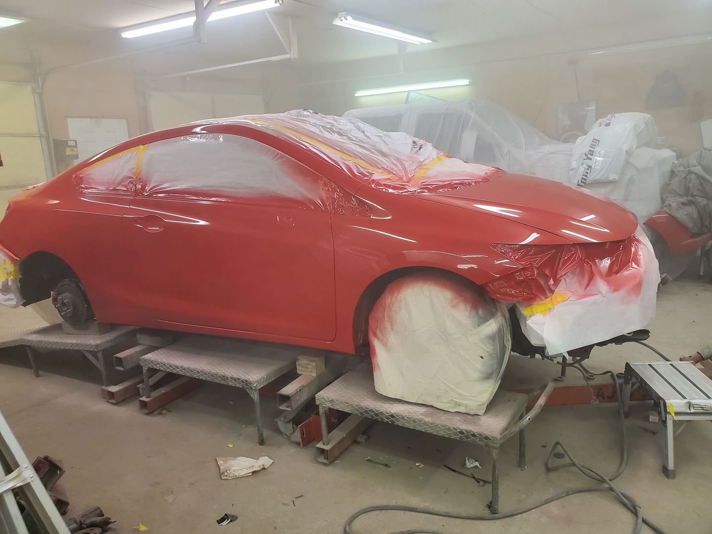 Customer photo review of 6 Inch Hook and Loop Orange Wet / Dry Auto Body Film Sanding Discs, 50 Pack