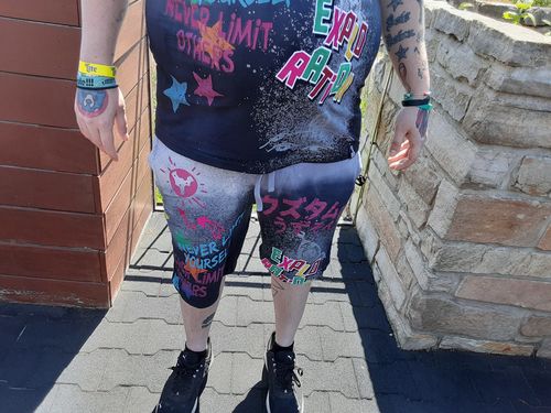 Customer photo review of Dip Dyed Fleece Shorts Black (111-946)