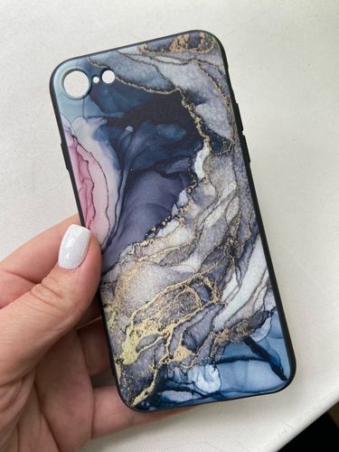 Customer photo review of Watercolor Marble Pattern 1 iPhone Case