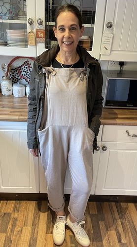 Customer photo review of Boyfriend Dungarees in Washed Walnut