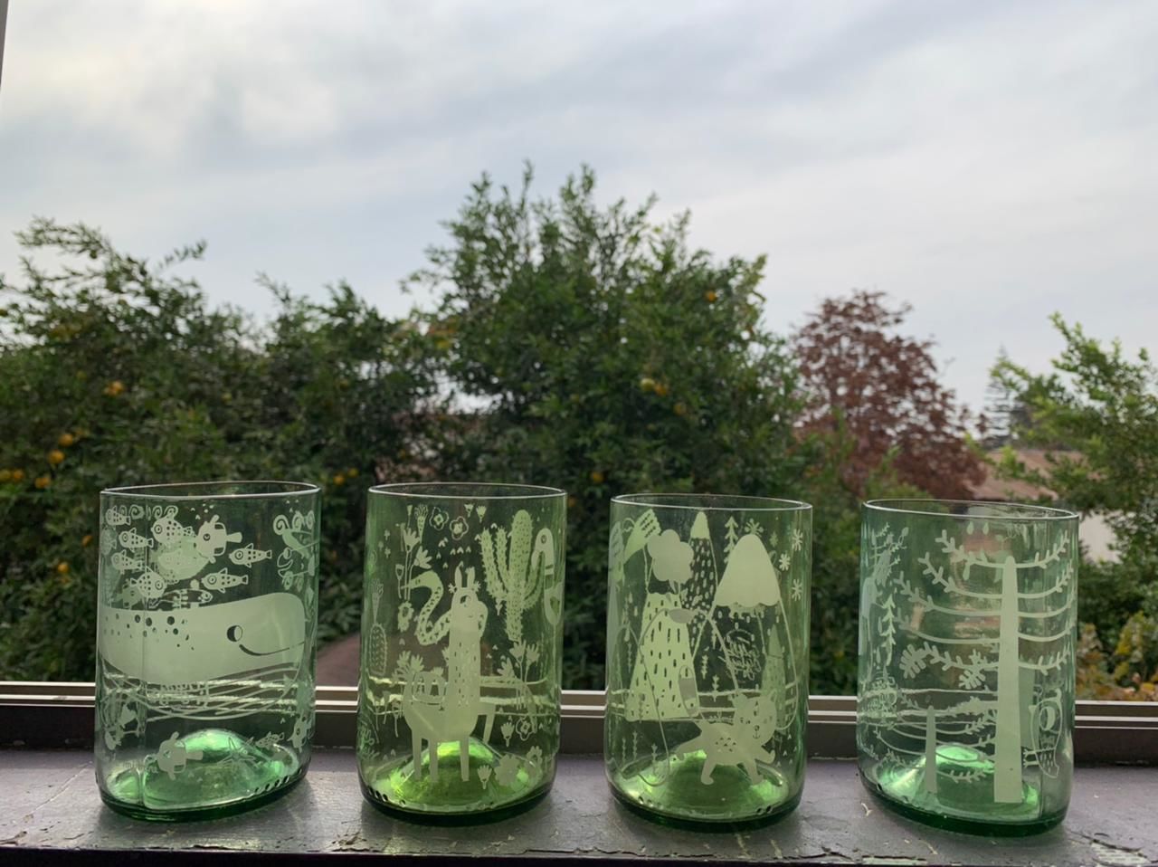 Customer photo review of Flora & Fauna Juego de 4 Vasos