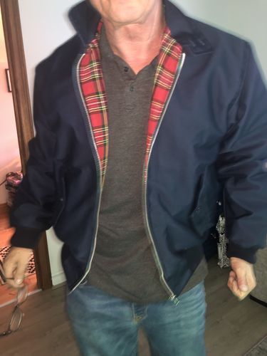 Customer photo review of Mens Classic Harrington Jacket - Navy