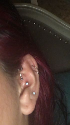 Customer photo review of Hinged Clicker Segment Ring Daith, Conch, Nose, Septum