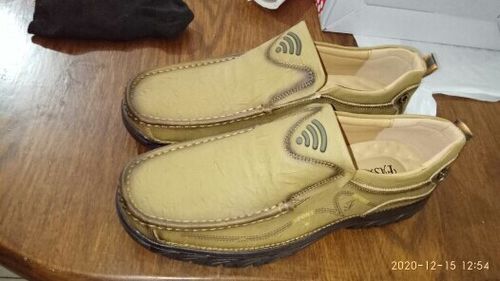 Customer photo review of Handmade Mens Retro Leisure Genuine Leather Loafers (Winter Fur Inside Available)
