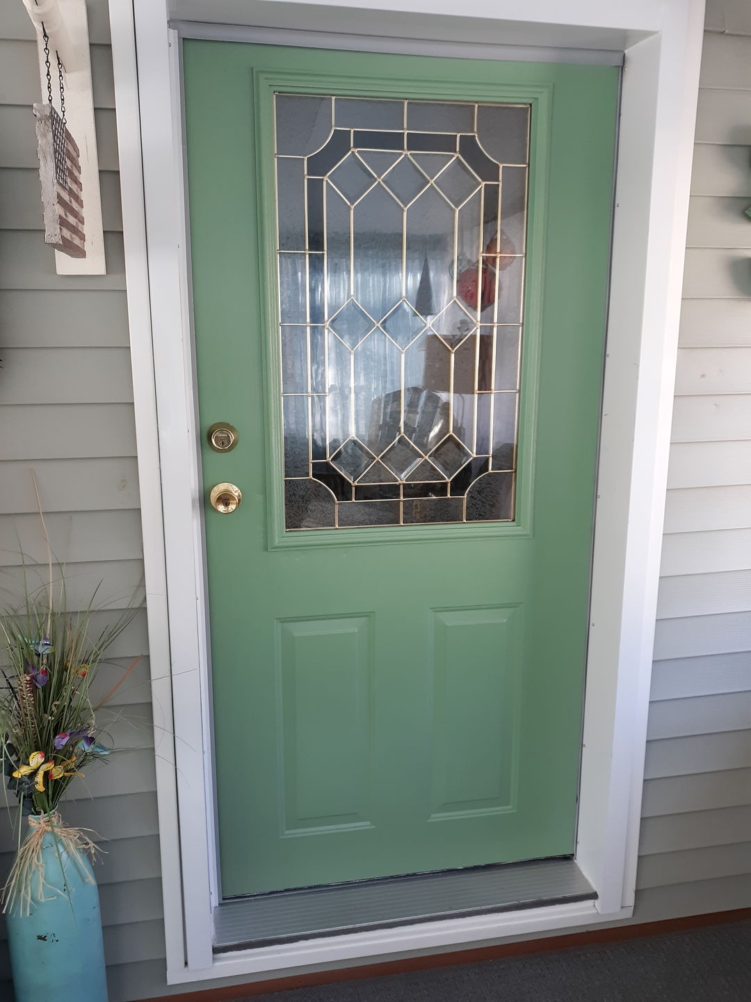 Customer photo review of Stratford Glass and Frame Kit (Half Lite 22" x 36" Glass Size)
