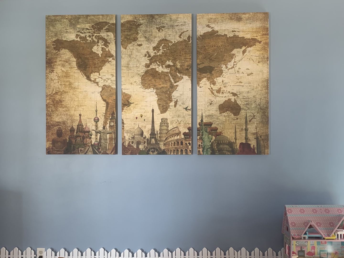 Customer photo review of World Map Canvas Print, Wonder of World Map Push Pin Canvas Print, Large Wall Art World Map Push Pin Canvas,