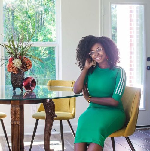 Customer photo review of Stripe-Sleeve Maxi Dress