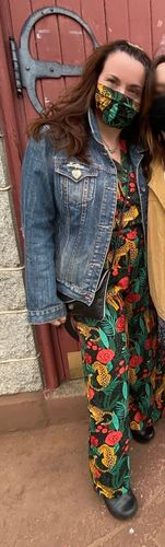 Customer photo review of Jaguar Paradise Black Animal Print Jumpsuit