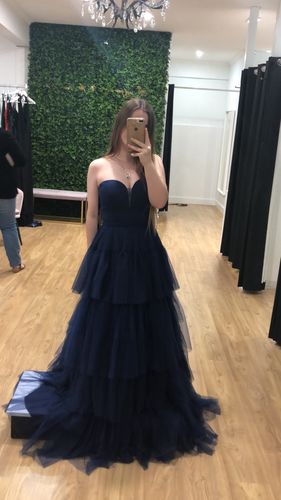 Customer photo review of Daphne Tier Gown - Navy