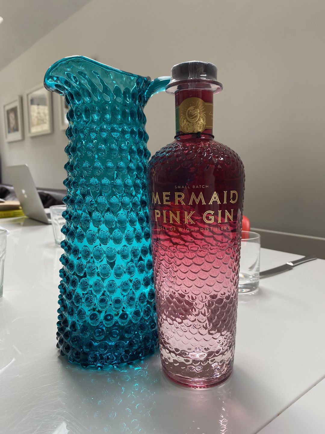 Customer photo review of Aquamarine Hobnail Jug Tall